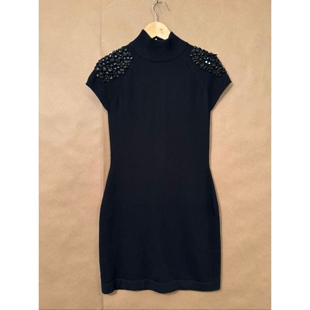 Autumn Cashmere Embellished Shoulder Cashmere Mini Dress